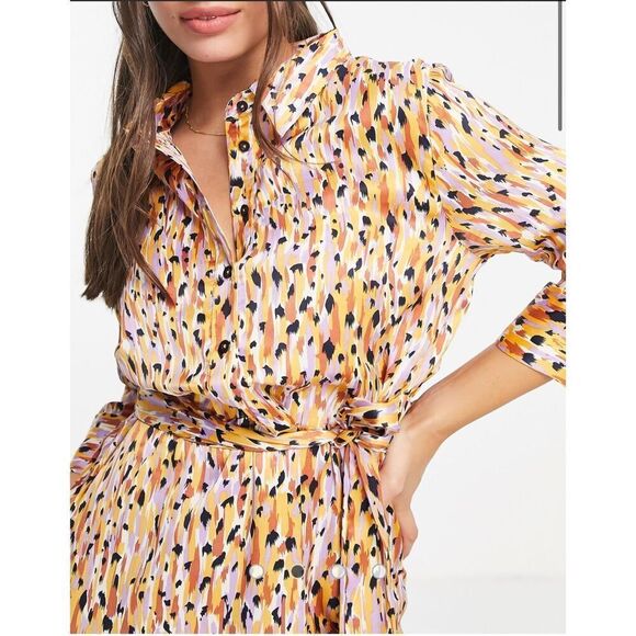 Jacqueline‎ De Yong JDY Fifi printed 3/4 sleeve midi dress size EU34 US size 4 - Picture 3 of 15